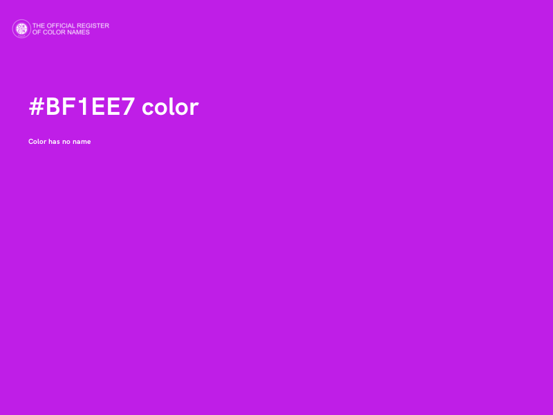 #BF1EE7 color image