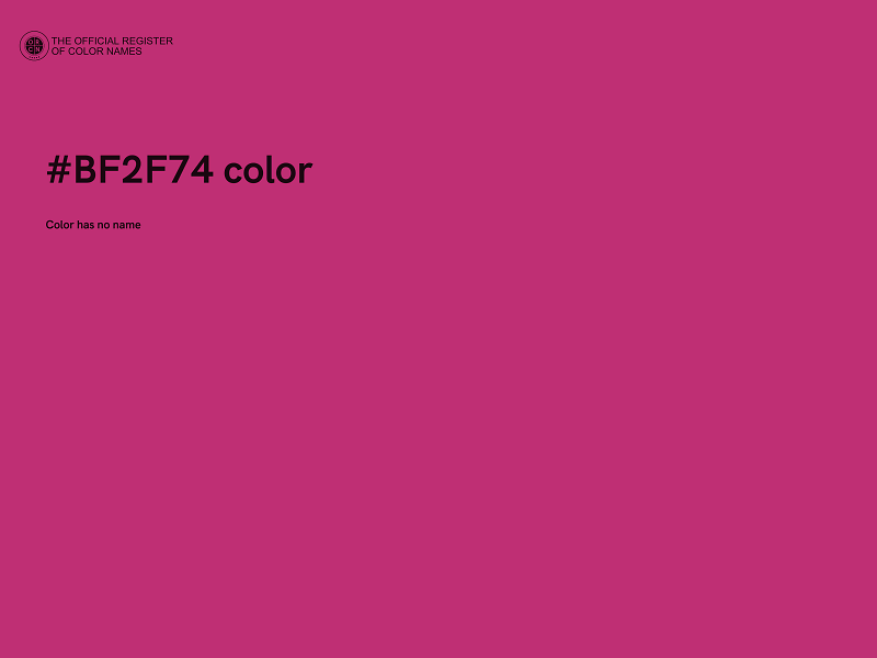 #BF2F74 color image