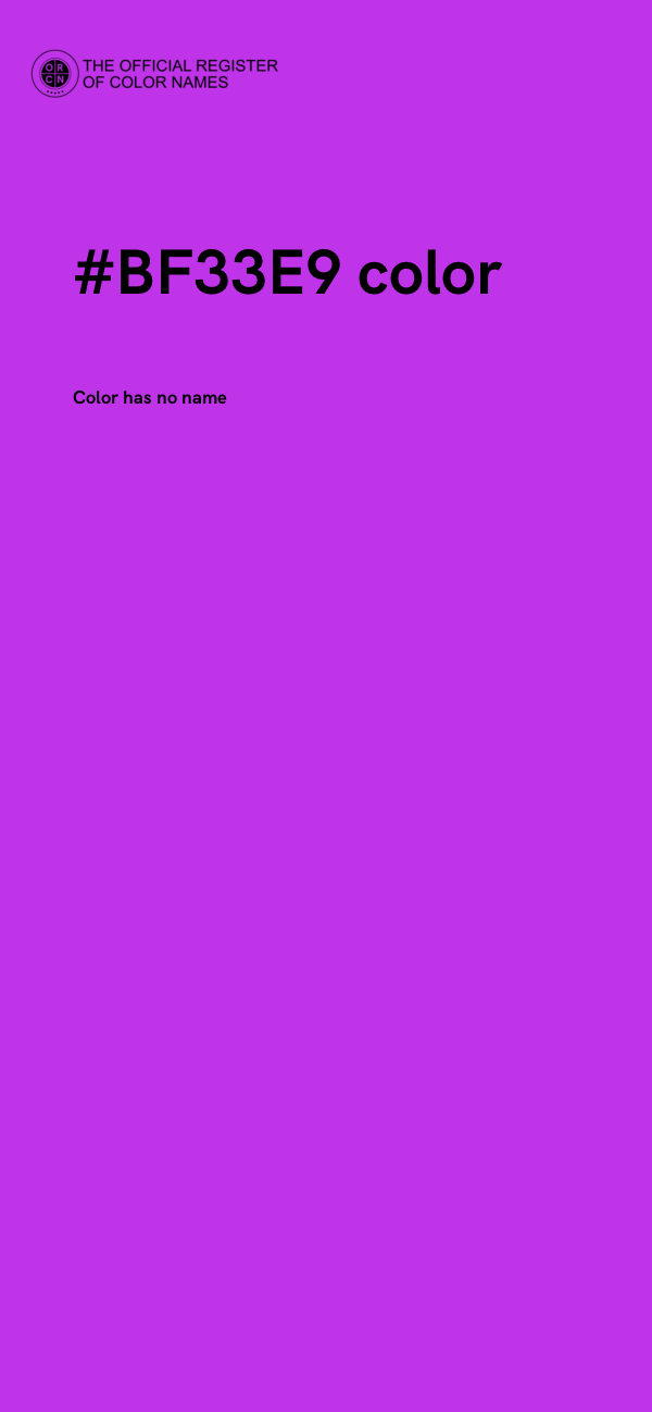 #BF33E9 color image