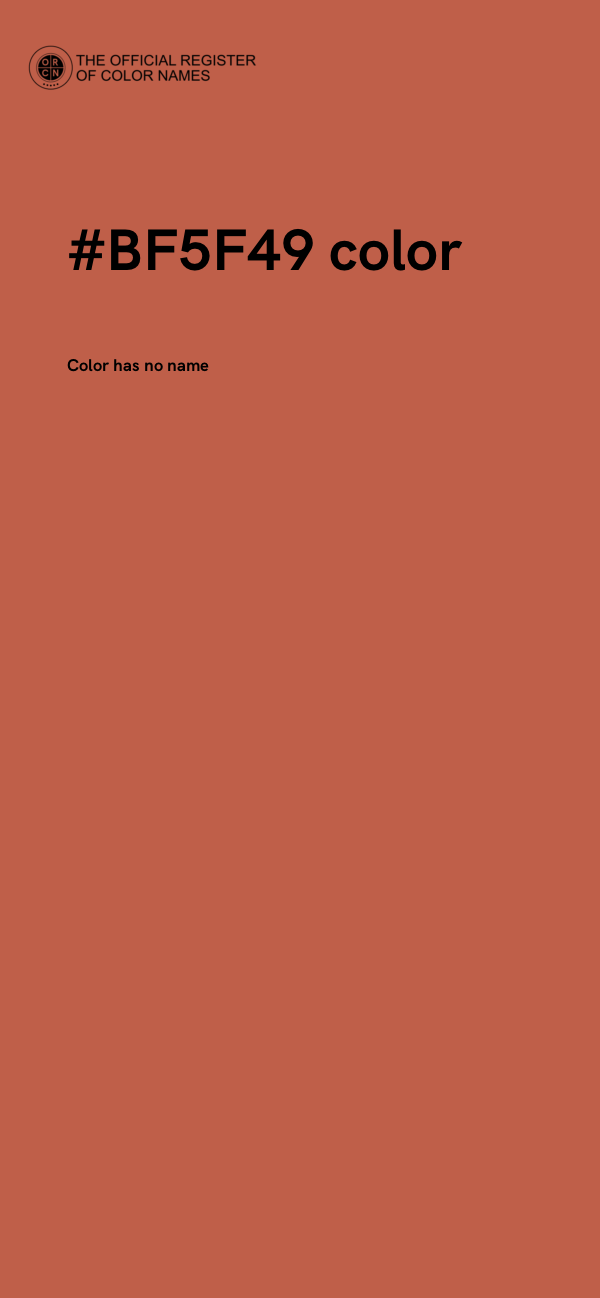 #BF5F49 color image