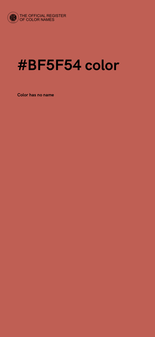#BF5F54 color image