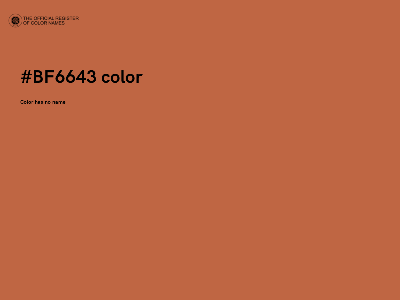 #BF6643 color image