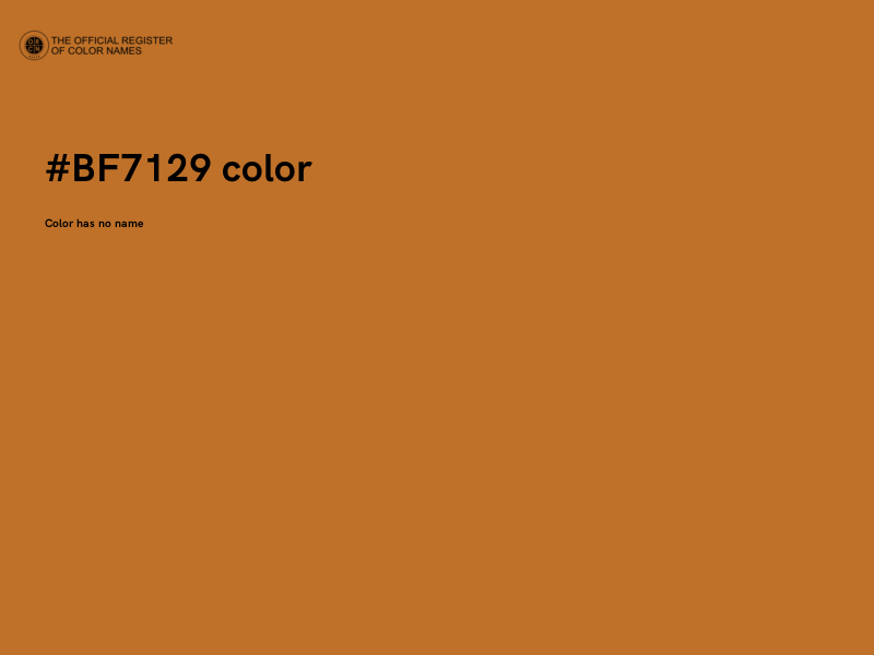 #BF7129 color image