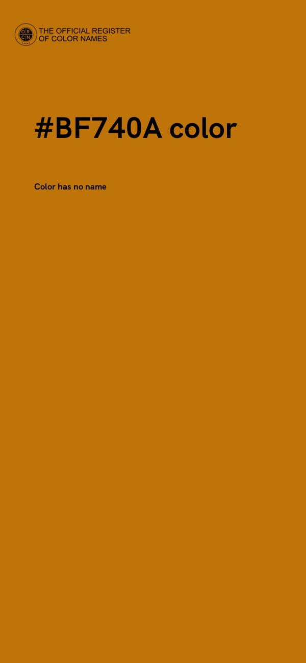 #BF740A color image