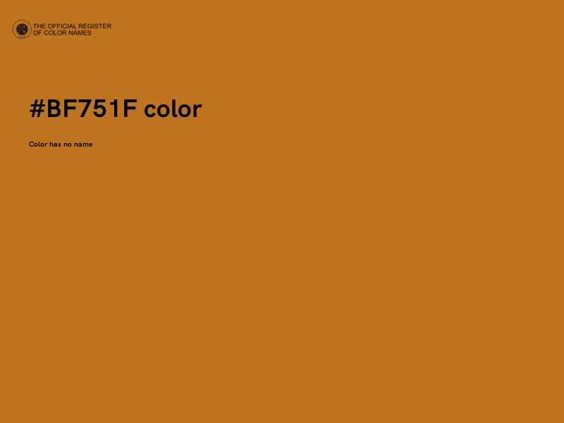 #BF751F color image
