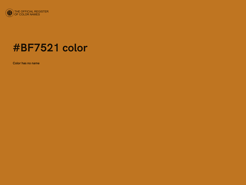 #BF7521 color image