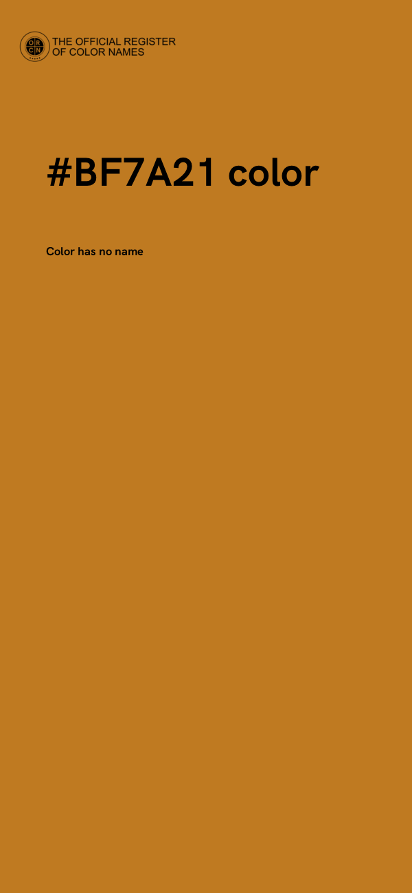 #BF7A21 color image