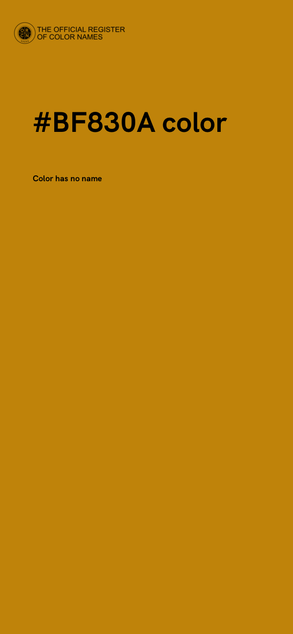 #BF830A color image