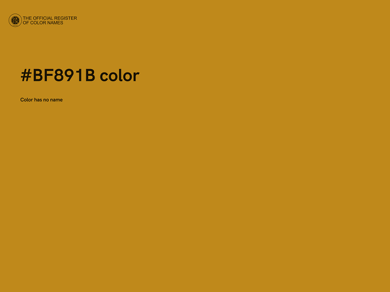 #BF891B color image
