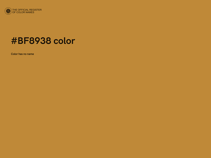 #BF8938 color image