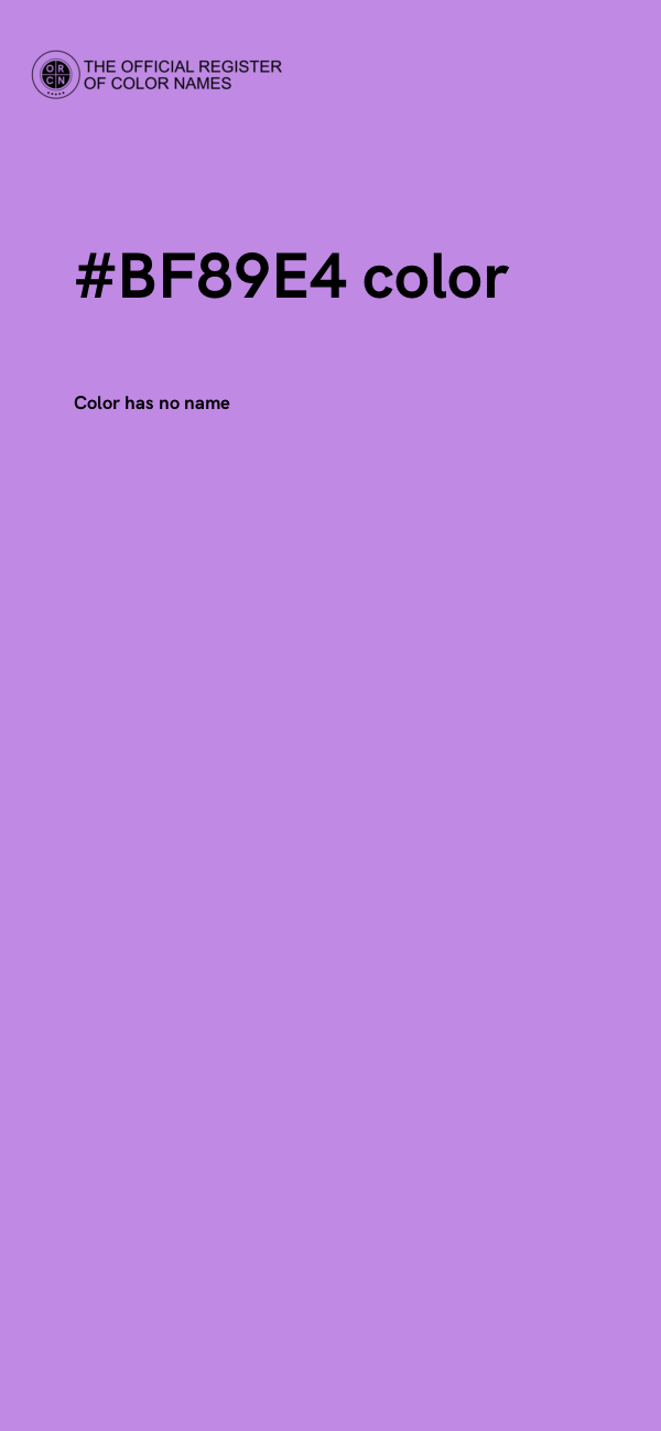 #BF89E4 color image