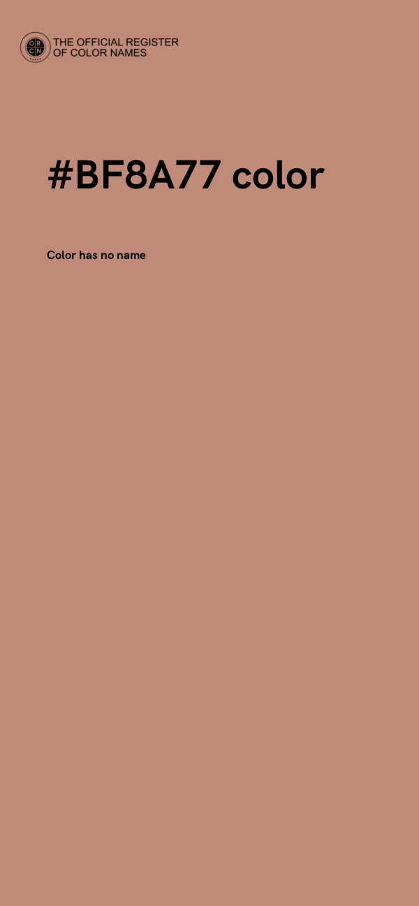 #BF8A77 color image