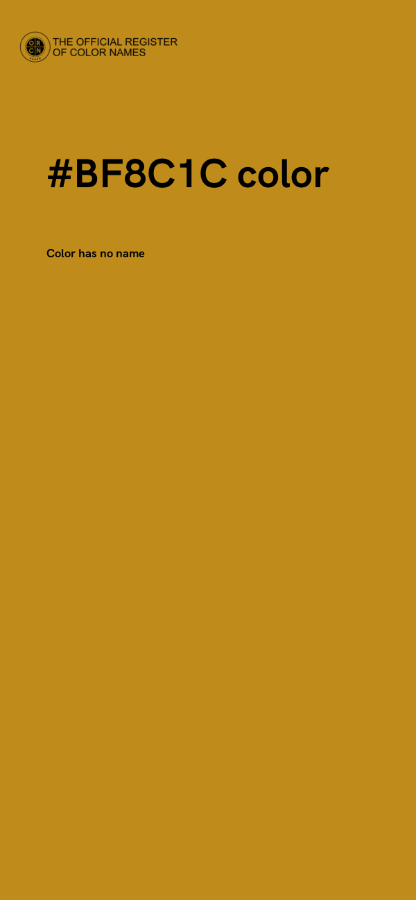 #BF8C1C color image