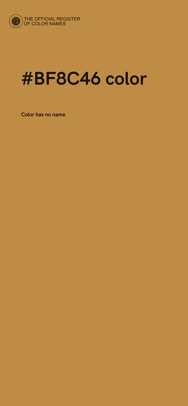 #BF8C46 color image