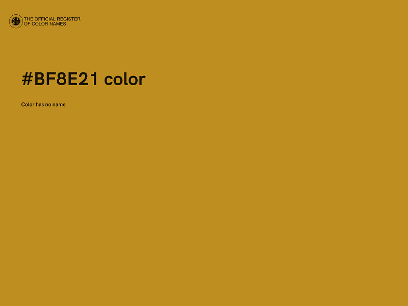 #BF8E21 color image