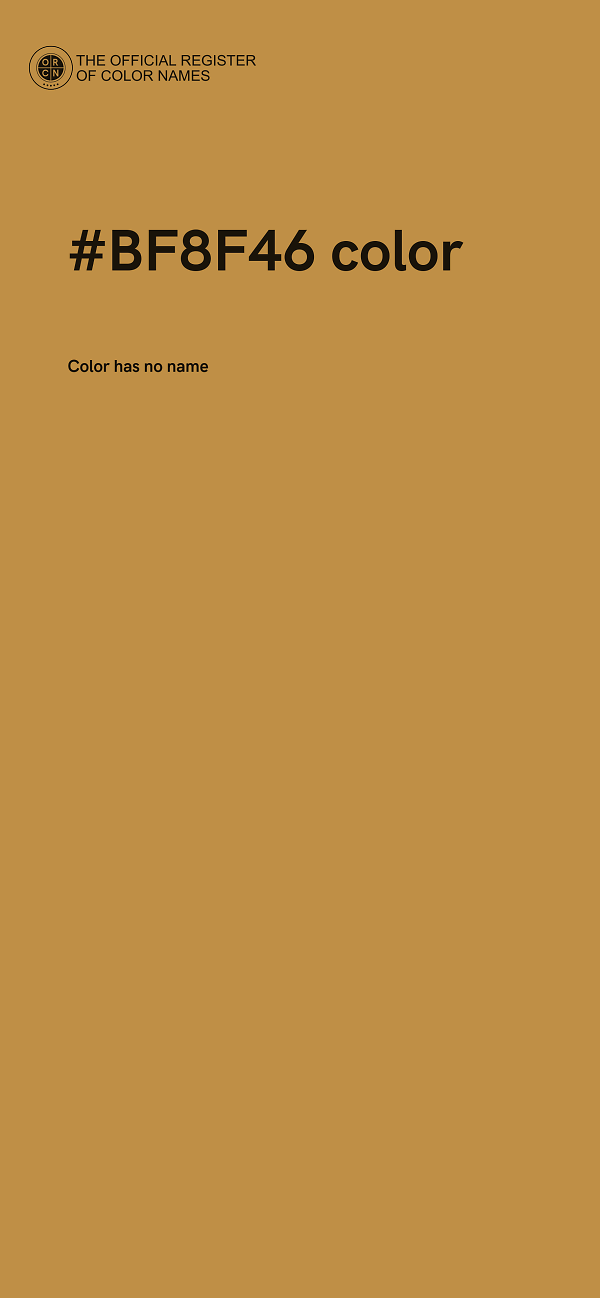 #BF8F46 color image