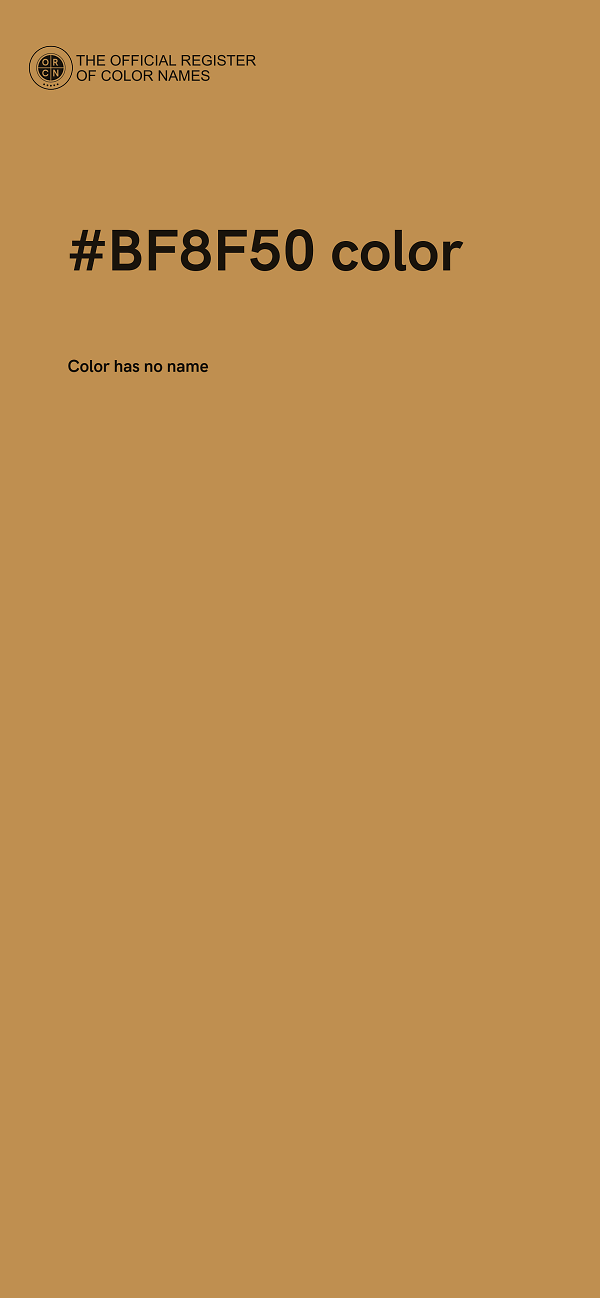 #BF8F50 color image