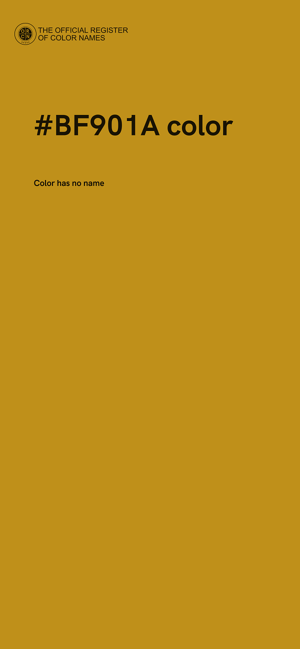 #BF901A color image