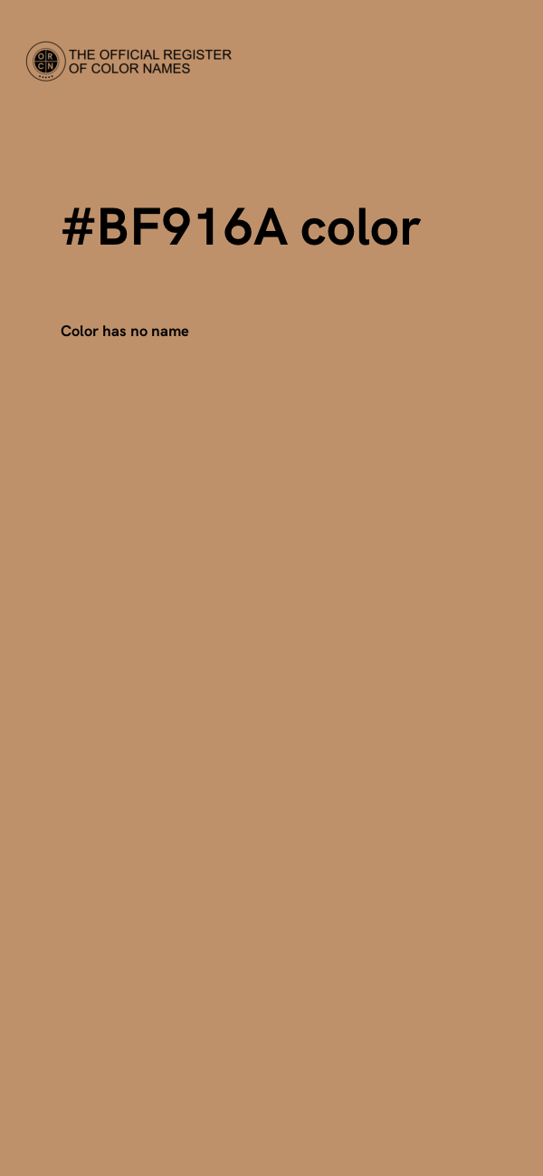 #BF916A color image