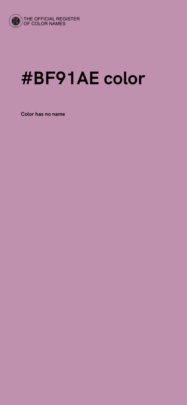 #BF91AE color image