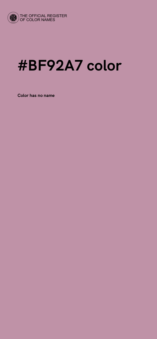 #BF92A7 color image