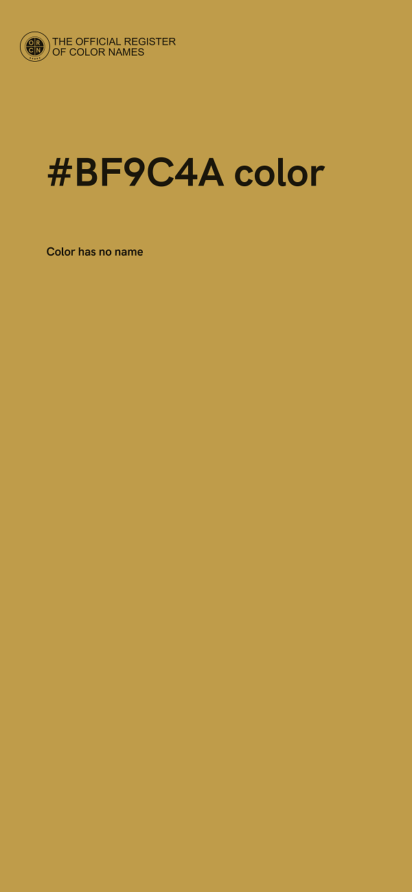 #BF9C4A color image