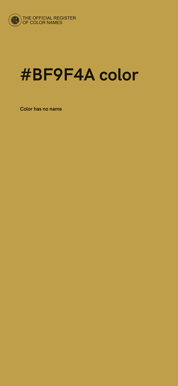 #BF9F4A color image