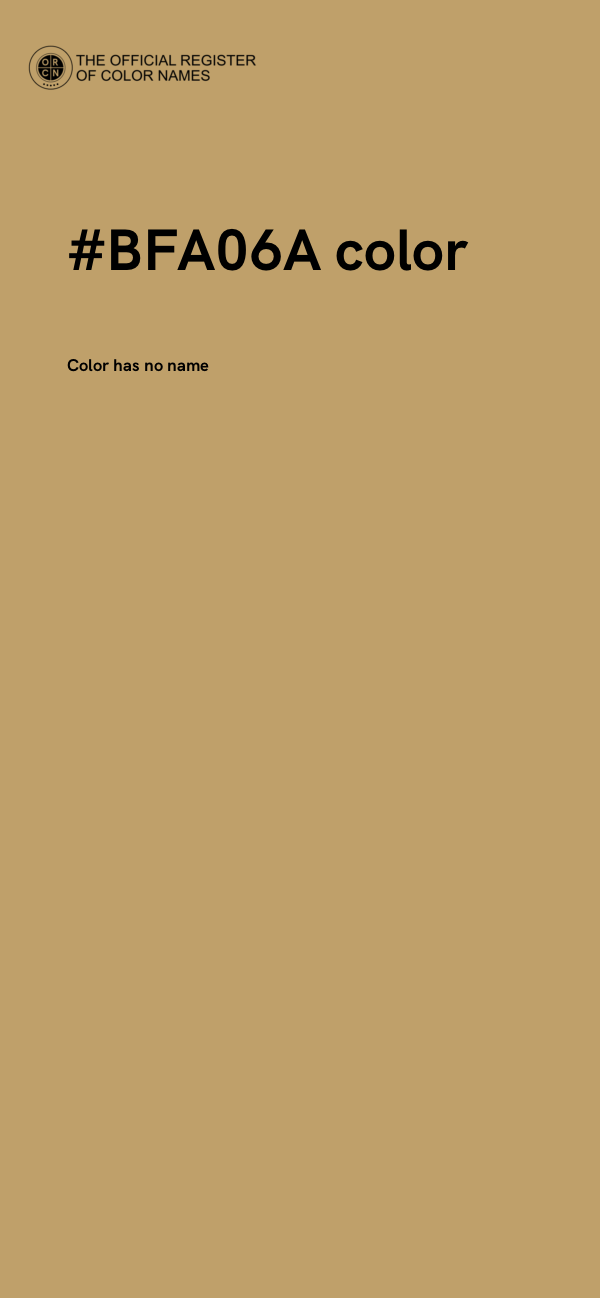 #BFA06A color image