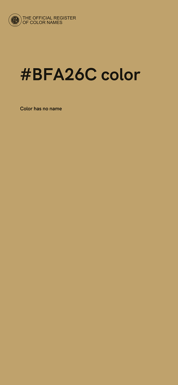 #BFA26C color image