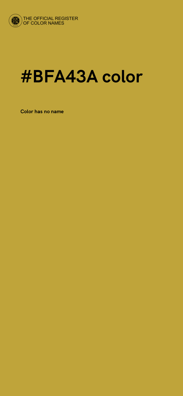 #BFA43A color image