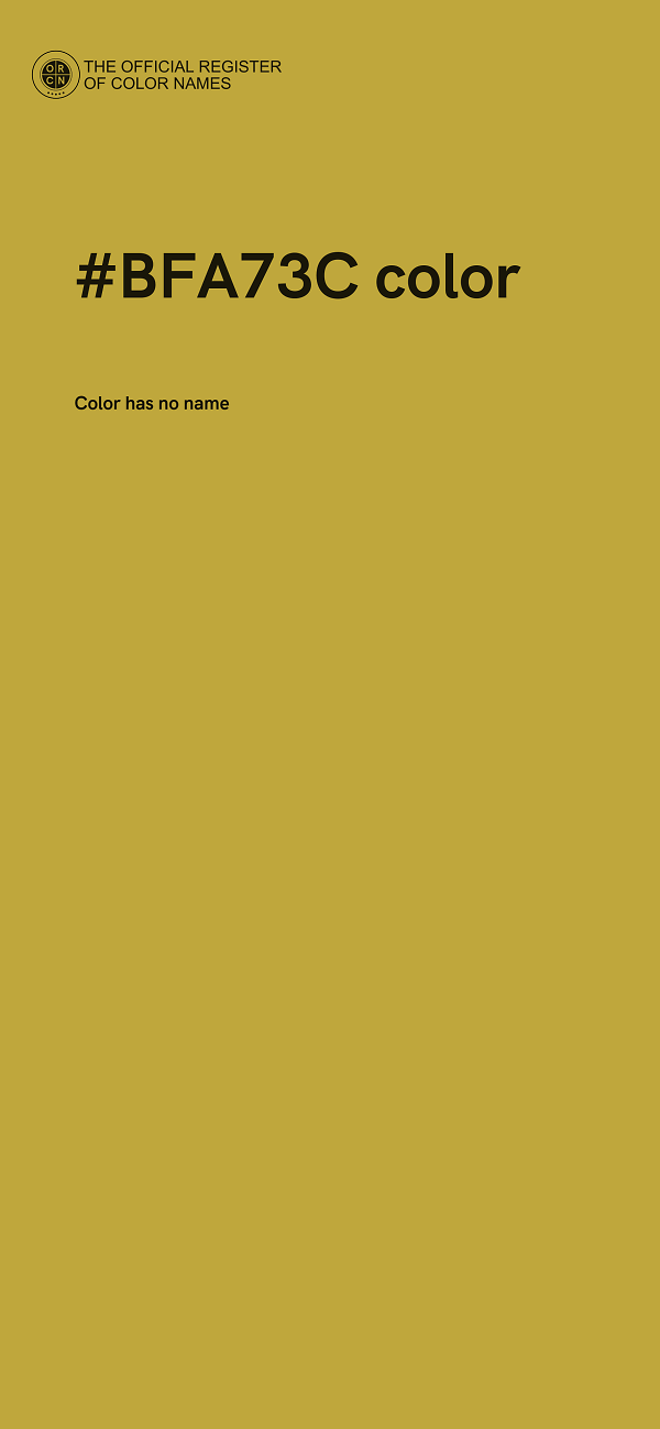 #BFA73C color image