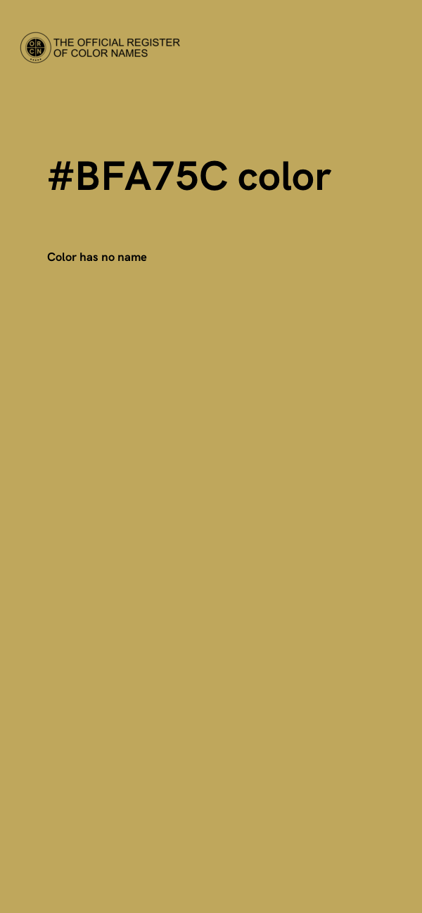 #BFA75C color image