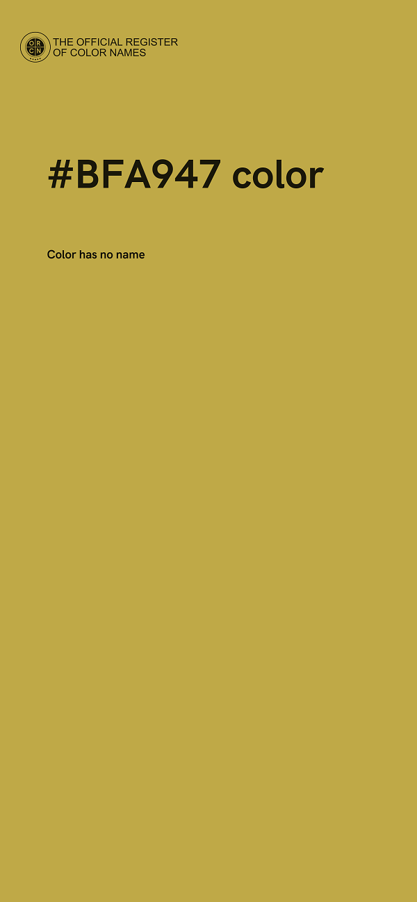 #BFA947 color image