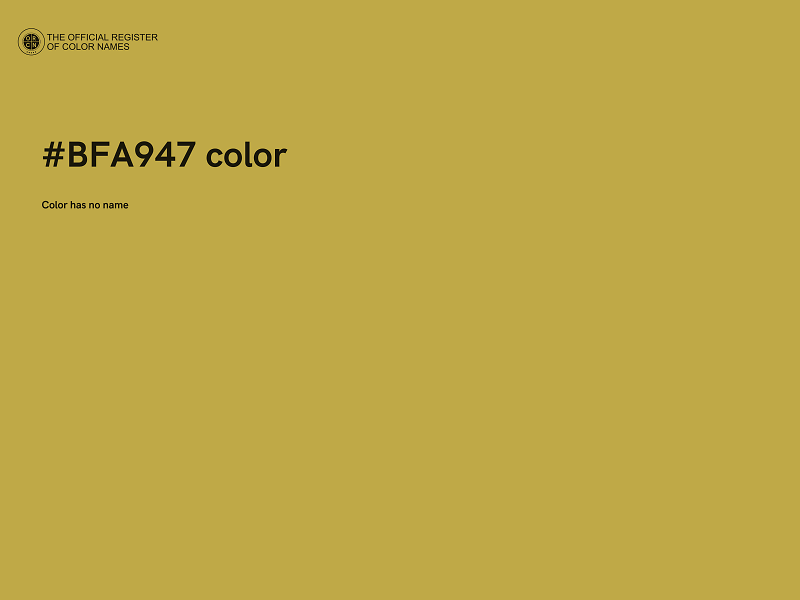 #BFA947 color image