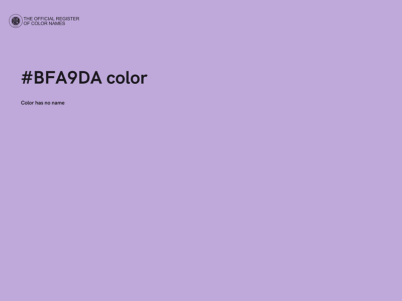 #BFA9DA color image