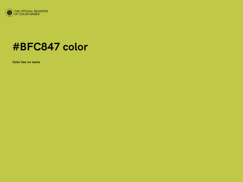 #BFC847 color image
