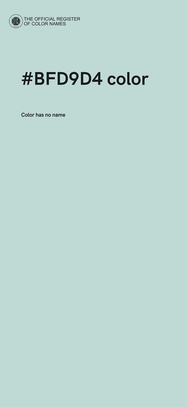 #BFD9D4 color image