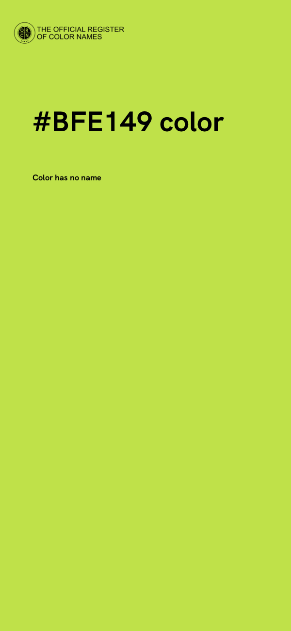 #BFE149 color image