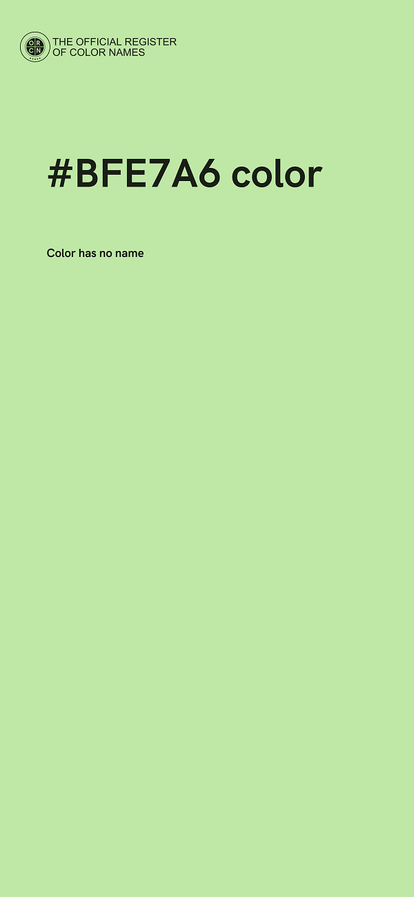 #BFE7A6 color image