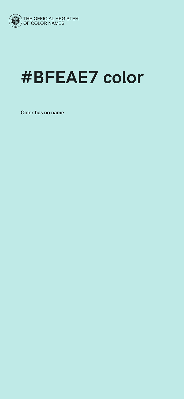 #BFEAE7 color image