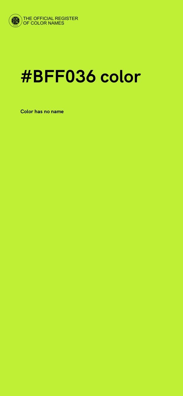 #BFF036 color image