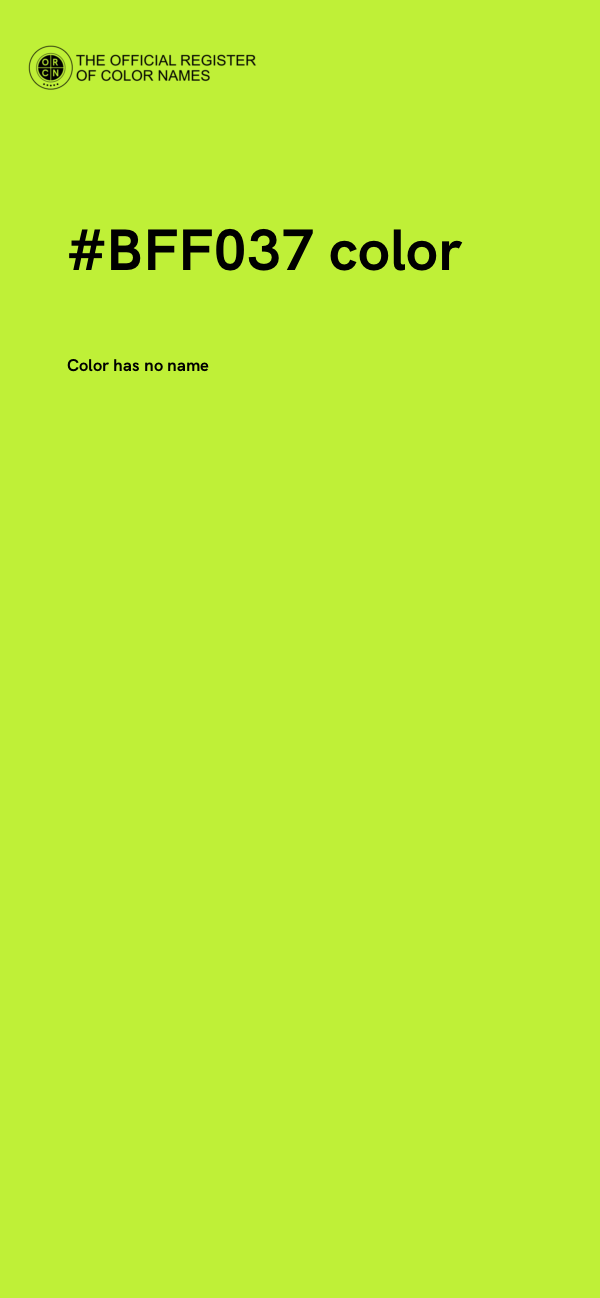 #BFF037 color image