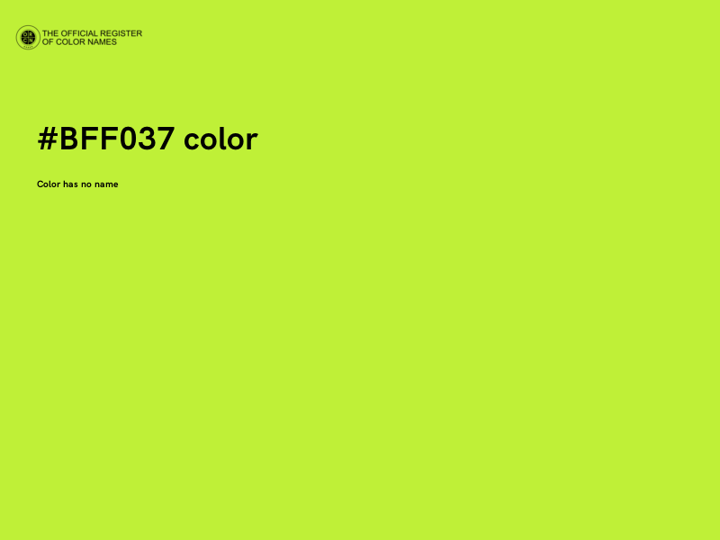 #BFF037 color image