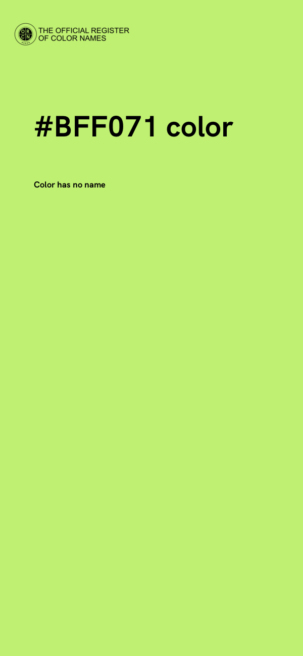 #BFF071 color image