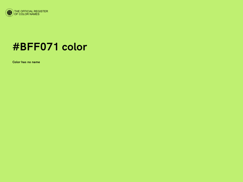 #BFF071 color image