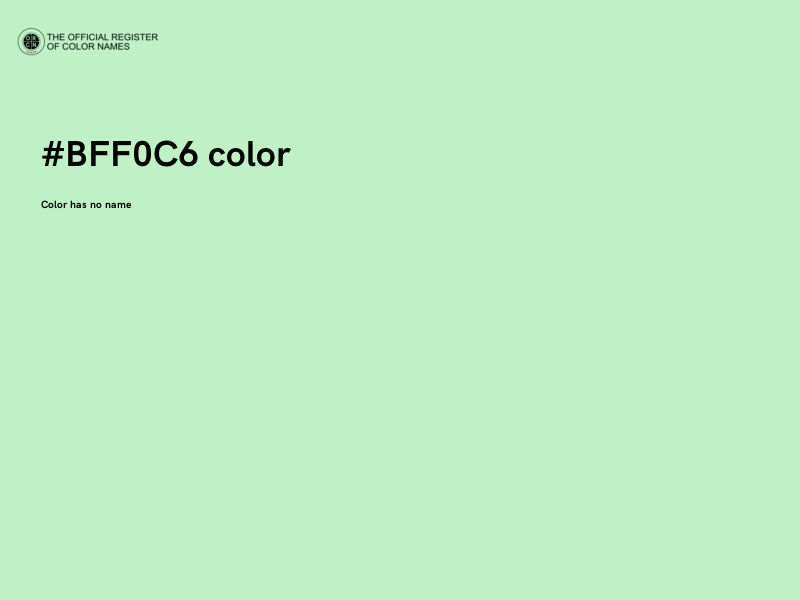 #BFF0C6 color image