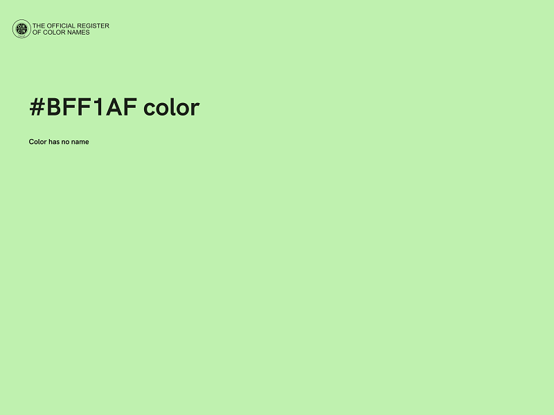 #BFF1AF color image