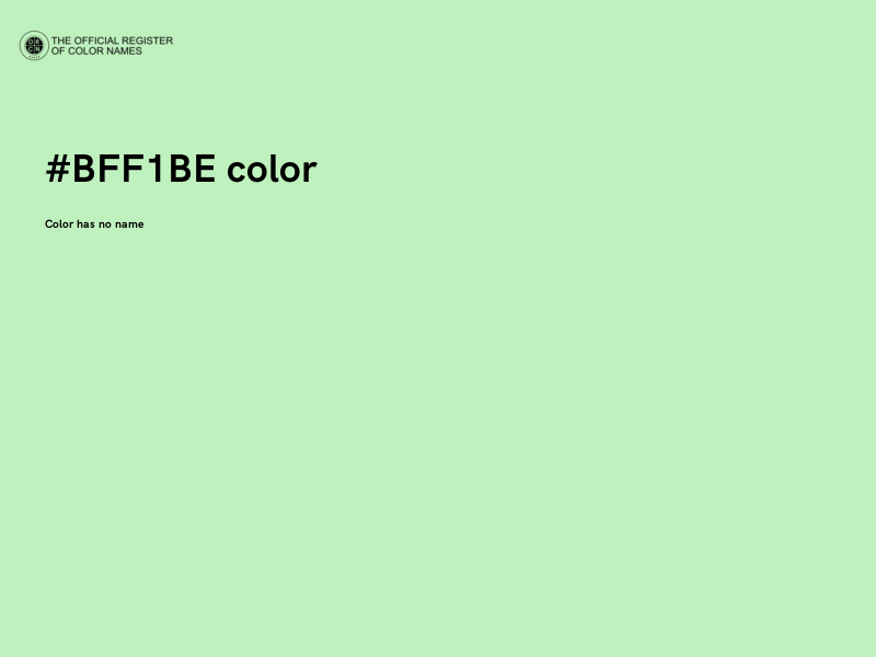 #BFF1BE color image