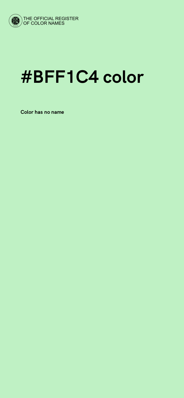 #BFF1C4 color image