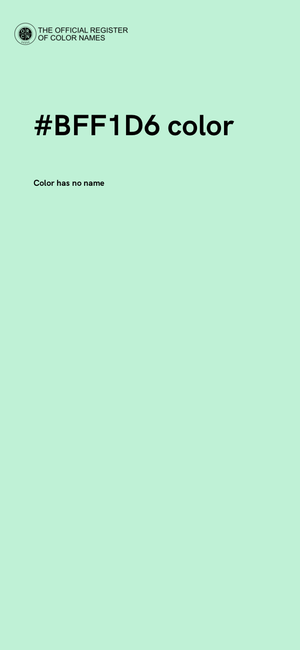 #BFF1D6 color image